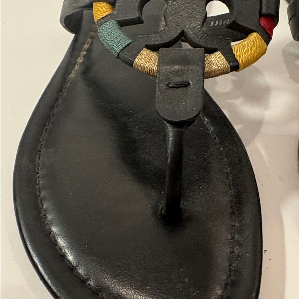 Colorful Tory Burch Miller Logo‎ Black Sandals 9.5 - Picture 4 of 9